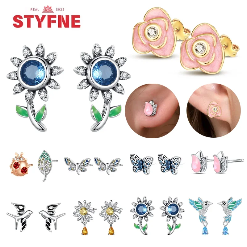 925 Silver Chic Plant Flower Insect Stud Earrings Delicate Female Daily Wearable Accessories Flower Fine Jewelry for Women Gifts
925 Silver Chic Plant Flower Insect Stud Earrings Delicate Female Daily Wearable Accessories Flower Fine Jewelry for Women Gifts