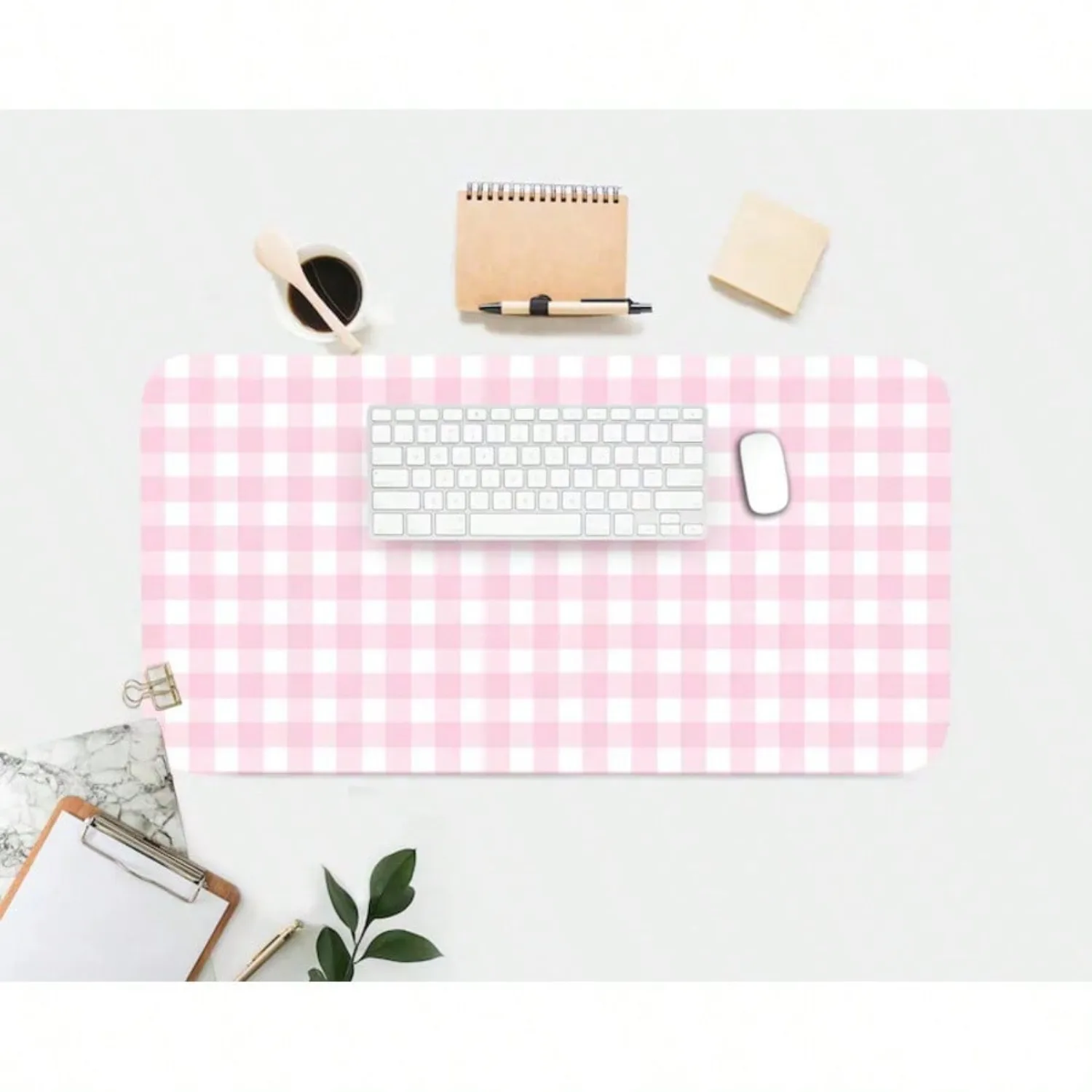 Pink Gingham Desk Mat, Aesthetic Workspace Accessory
Pink Gingham Desk Mat, Aesthetic Workspace Accessory