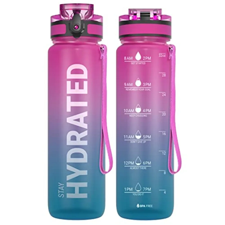 Water Bottle, 32/25/17oz Durable and Leakproof Water Bottles Motivational with Time Marker, Tritan, BPA Free, Wide Mouth with E
Water Bottle, 32/25/17oz Durable and Leakproof Water Bottles Motivational with Time Marker, Tritan, BPA Free, Wide Mouth with E