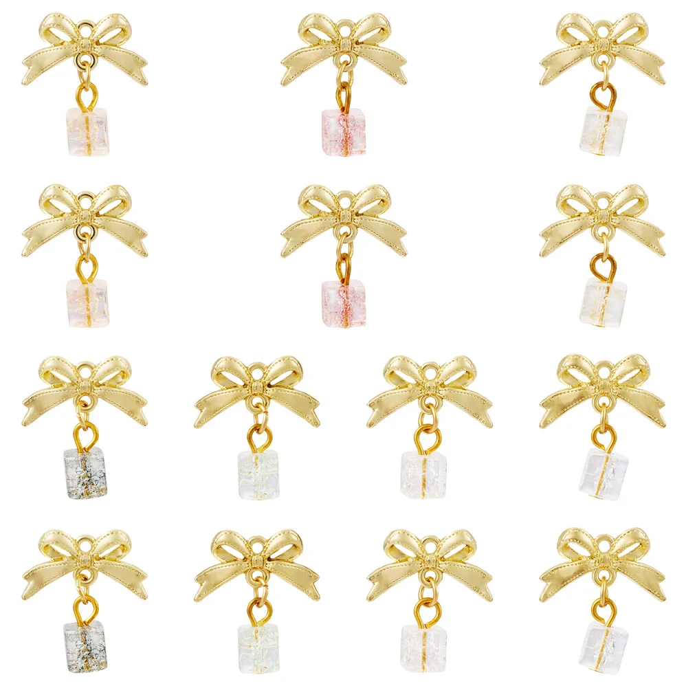 14Pcs Baking Paint Handmade Lampwork Crake Pendants Bowknot with Cube Charm Glass Pendant For Women Necklace Bracelet Accessorie
14Pcs Baking Paint Handmade Lampwork Crake Pendants Bowknot with Cube Charm Glass Pendant For Women Necklace Bracelet Accessorie