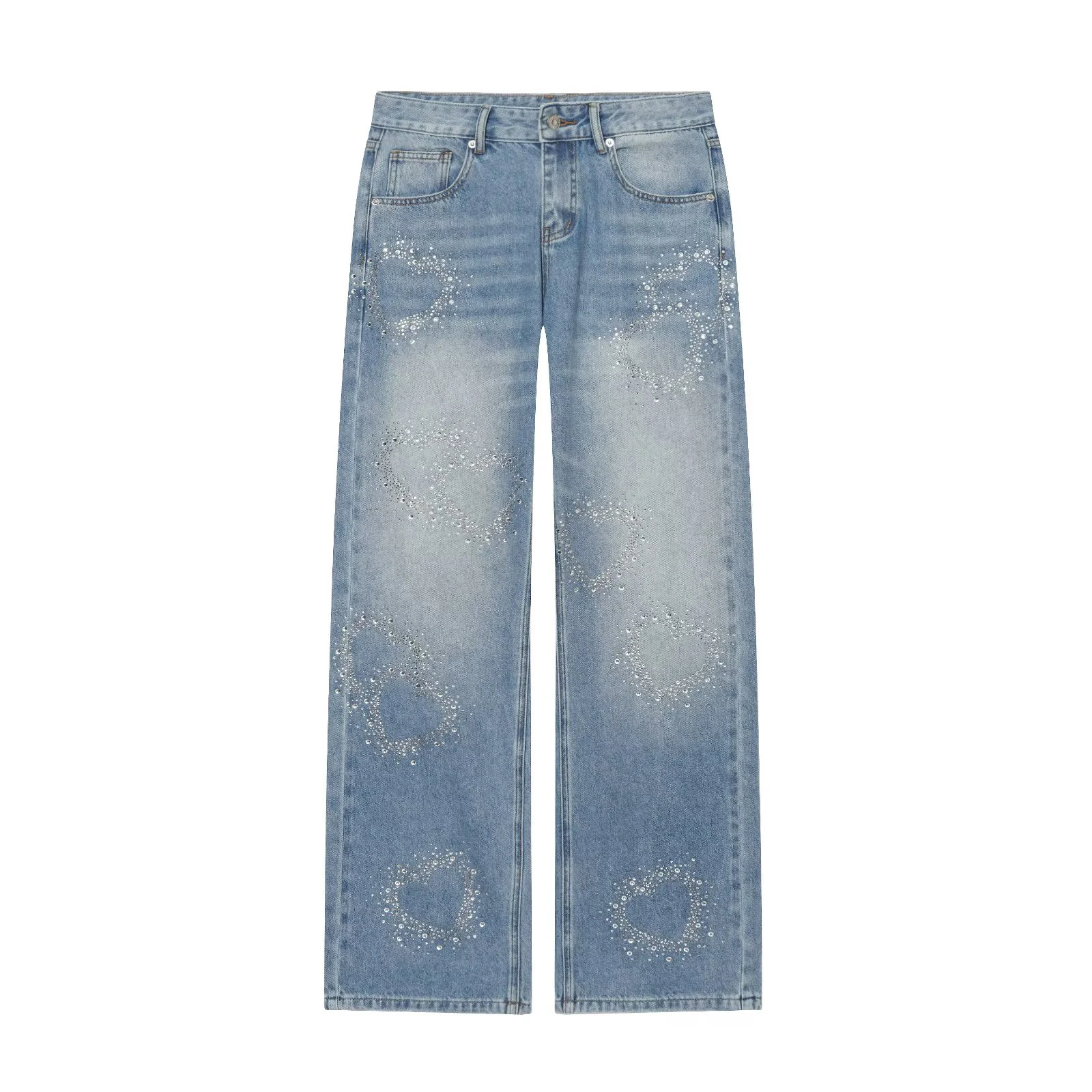 American style spicy girl fashionable hot diamond spliced denim pants summer new design sense niche shiny floor pants
American style spicy girl fashionable hot diamond spliced denim pants summer new design sense niche shiny floor pants