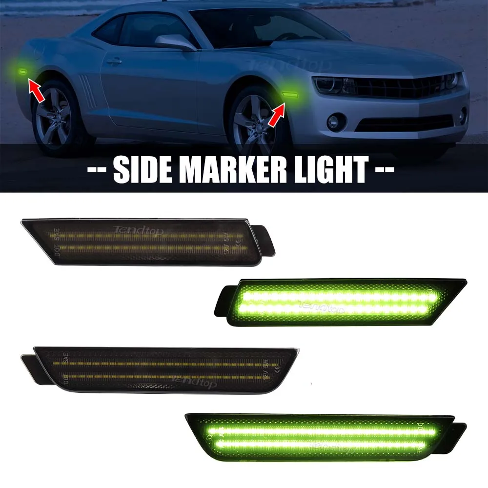 LED Flashing Side Marker Lights Mirror Turn Signal Lamp Green Indicator Front Rear Bumper Lights For Chevrolet Camaro 2010-2015
LED Flashing Side Marker Lights Mirror Turn Signal Lamp Green Indicator Front Rear Bumper Lights For Chevrolet Camaro 2010-2015