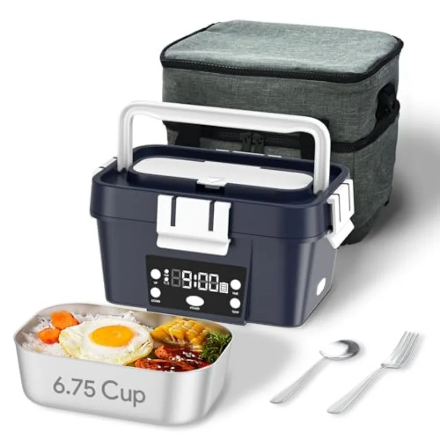 Cordless Electric Lunch Box 6.75 Cup Automatic Food Warmer 212°F Rechargeable Portable Heated Meal Container for Office Travel
Cordless Electric Lunch Box 6.75 Cup Automatic Food Warmer 212°F Rechargeable Portable Heated Meal Container for Office Travel