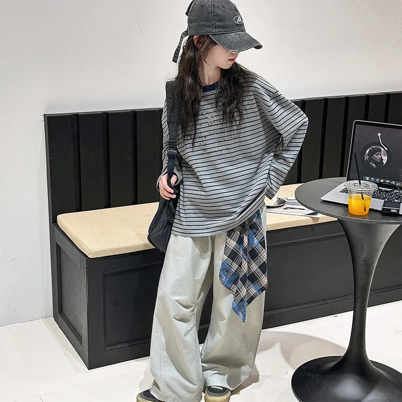 2025 Autumn Korean Children Girls 2pcs Set School Girls Letter Printed Striped Top Junior Girl Straight Leg Pant Kid Girl Outfit
2025 Autumn Korean Children Girls 2pcs Set School Girls Letter Printed Striped Top Junior Girl Straight Leg Pant Kid Girl Outfit