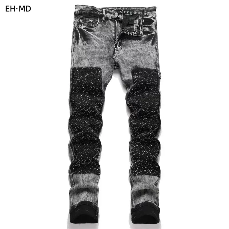 Men's Embroidered Denim Jeans Diamond Decorated Rhombus 3D High Elastic Casual Long Pants Street Luxury Fashion Cotton montage 2
Men's Embroidered Denim Jeans Diamond Decorated Rhombus 3D High Elastic Casual Long Pants Street Luxury Fashion Cotton montage 2