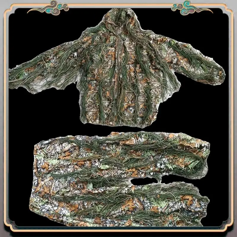 Durable Adult Outdoor Ghillie Suit Hunting Cloth Woodland 3D Bionic Leaf Uniform Camouflage Suits Set Photography Clothes
Durable Adult Outdoor Ghillie Suit Hunting Cloth Woodland 3D Bionic Leaf Uniform Camouflage Suits Set Photography Clothes
