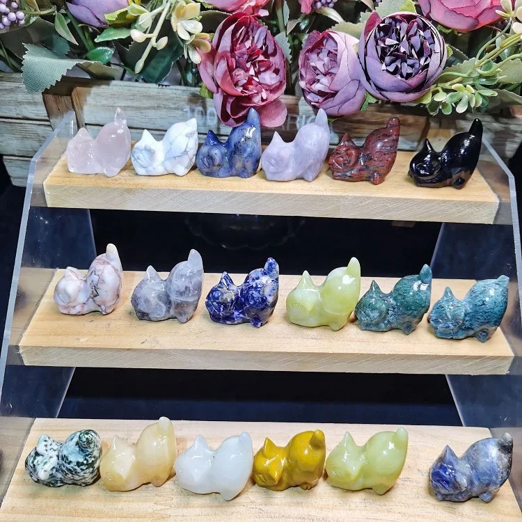 # Hot Sales Hand Carved Gemstone Animal Black Obsidian Cat Mini Crystals Carving Craft Cat
# Hot Sales Hand Carved Gemstone Animal Black Obsidian Cat Mini Crystals Carving Craft Cat