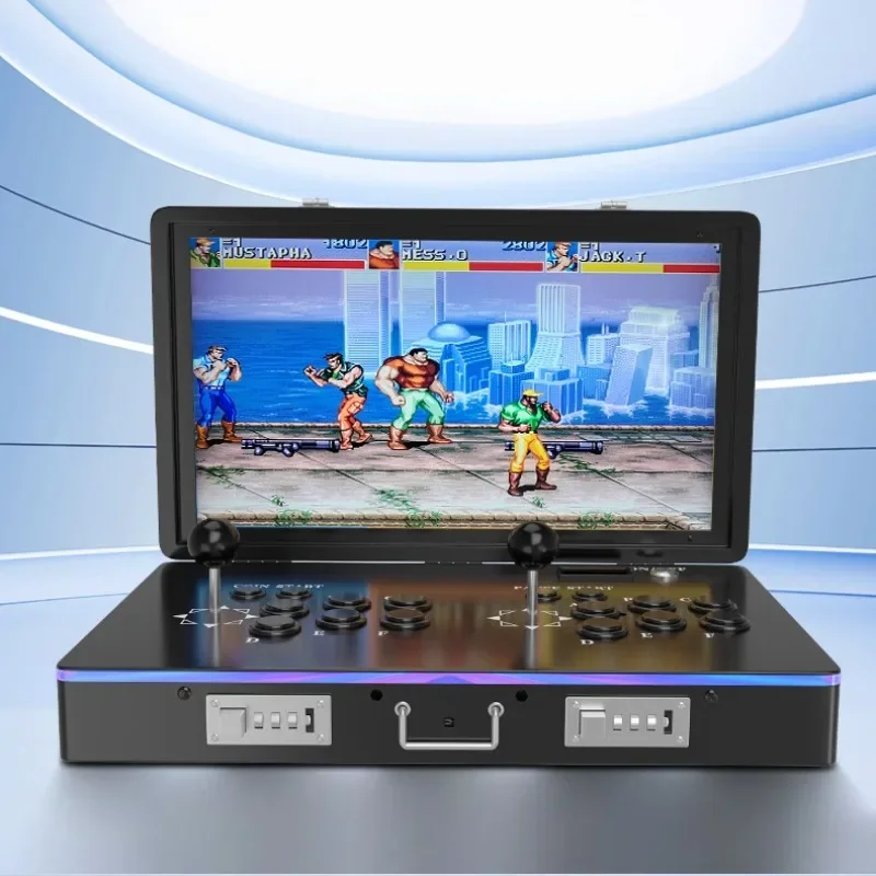 Portable folding desktop joystick arcade, game console, connected TV home double fighting machine, with its own screen
Portable folding desktop joystick arcade, game console, connected TV home double fighting machine, with its own screen