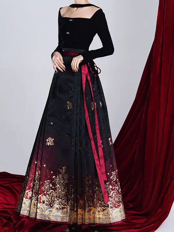 Новая женская юбка Hanfu с высокой талией в китайском стиле, юбка трапециевидной формы большого размера, юбка в стиле ретро Court Faion f Body от M379
Новая женская юбка Hanfu с высокой талией в китайском стиле, юбка трапециевидной формы большого размера, юбка в стиле ретро Court Faion f Body от M379