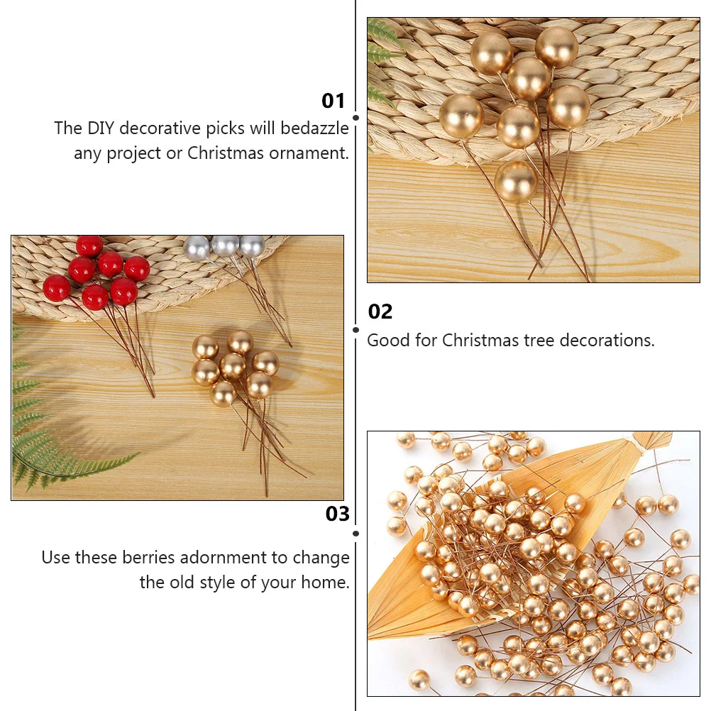 200Pcs Artificial Golden Berry Stems Christmas Picks Simulation Berry Branch Wedding Floral DIY Holiday Decoration
200Pcs Artificial Golden Berry Stems Christmas Picks Simulation Berry Branch Wedding Floral DIY Holiday Decoration