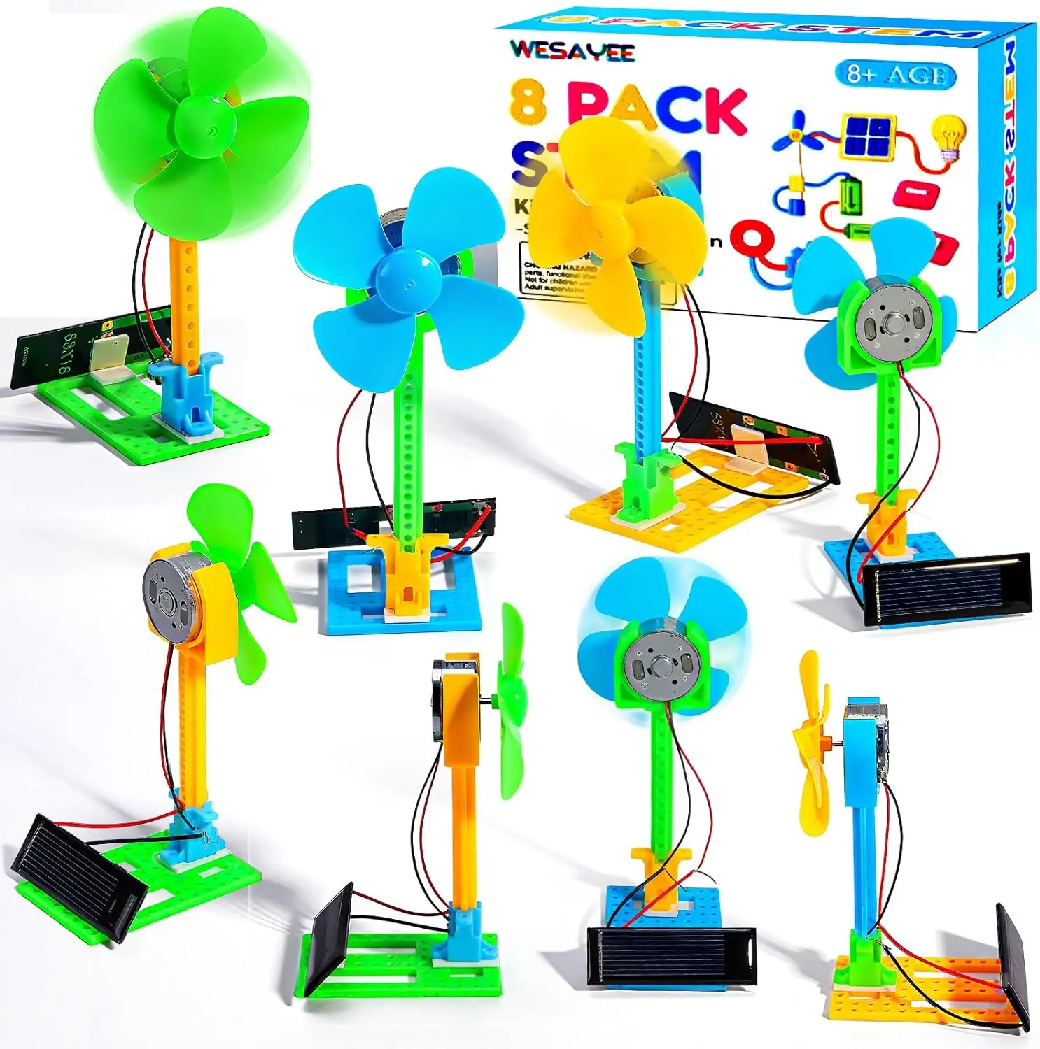 8 Pack Solar Powered Fan STEM Kits for Kids Ages 8-13
8 Pack Solar Powered Fan STEM Kits for Kids Ages 8-13