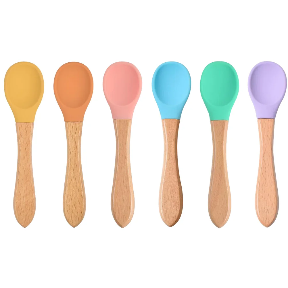 6 pcs Children's Silicone Spoon Complementary Food Weaning Baby Feeding Practical Rice Mixing Heat Cold Resistance
6 pcs Children's Silicone Spoon Complementary Food Weaning Baby Feeding Practical Rice Mixing Heat Cold Resistance
