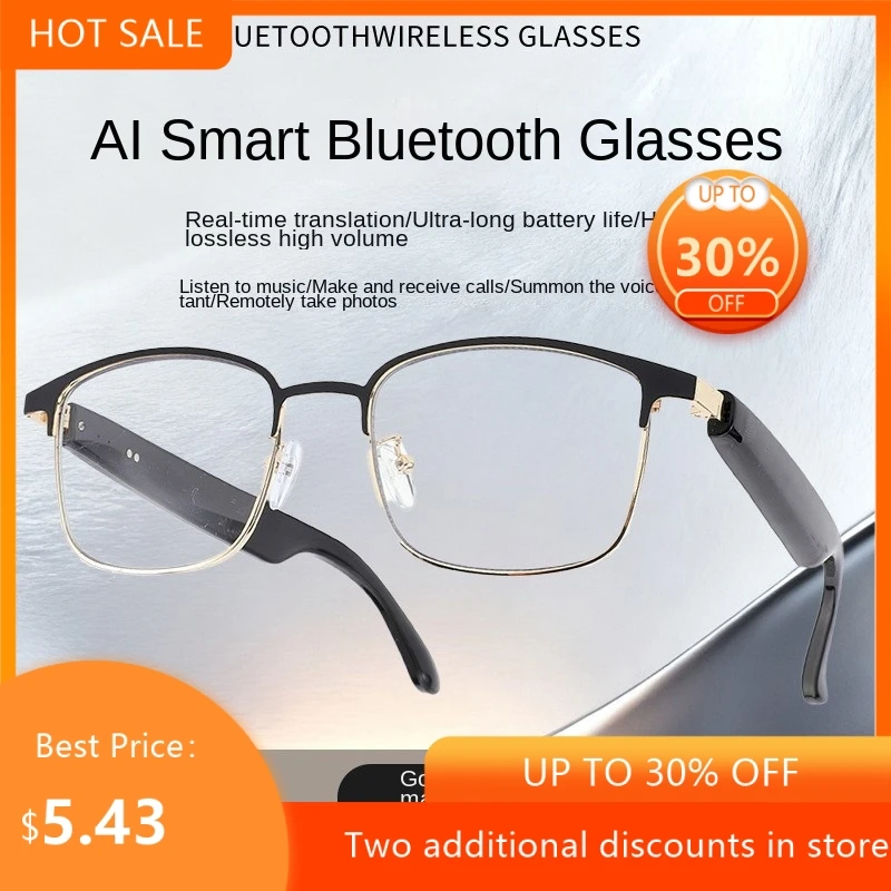 Bluetooth Smart Glasses HIFI Music Voice Assistant Hands-free Call Ultra-light Fashion Eyeglasses For Men Women Daily Use 2026
Bluetooth Smart Glasses HIFI Music Voice Assistant Hands-free Call Ultra-light Fashion Eyeglasses For Men Women Daily Use 2026