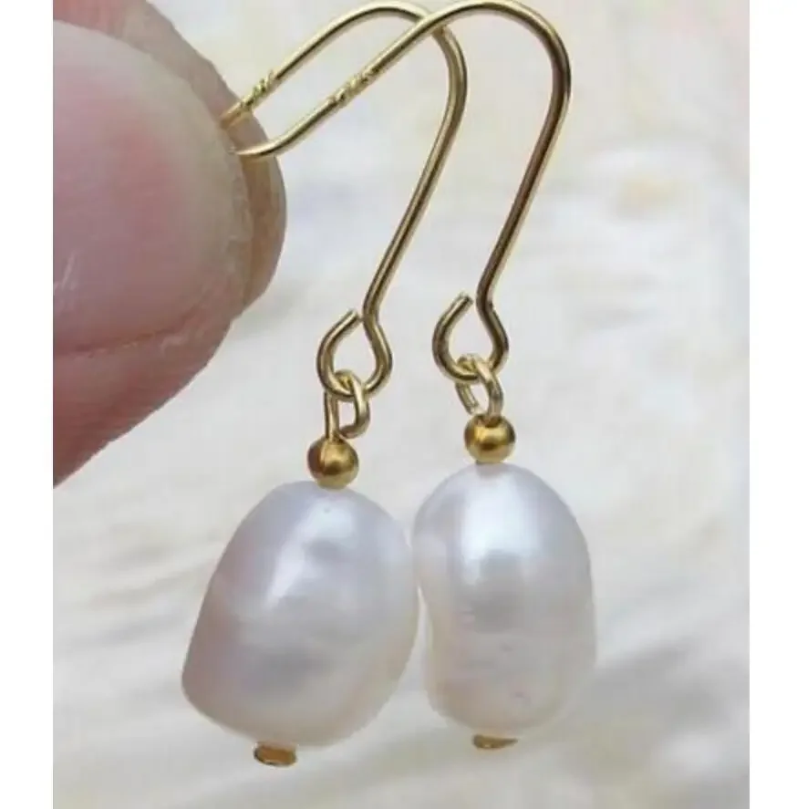 real photos AAA ++ 10-12mm South Sea White Baroque Pearl Earrings 14K/20 YELLOW GOLD
real photos AAA ++ 10-12mm South Sea White Baroque Pearl Earrings 14K/20 YELLOW GOLD