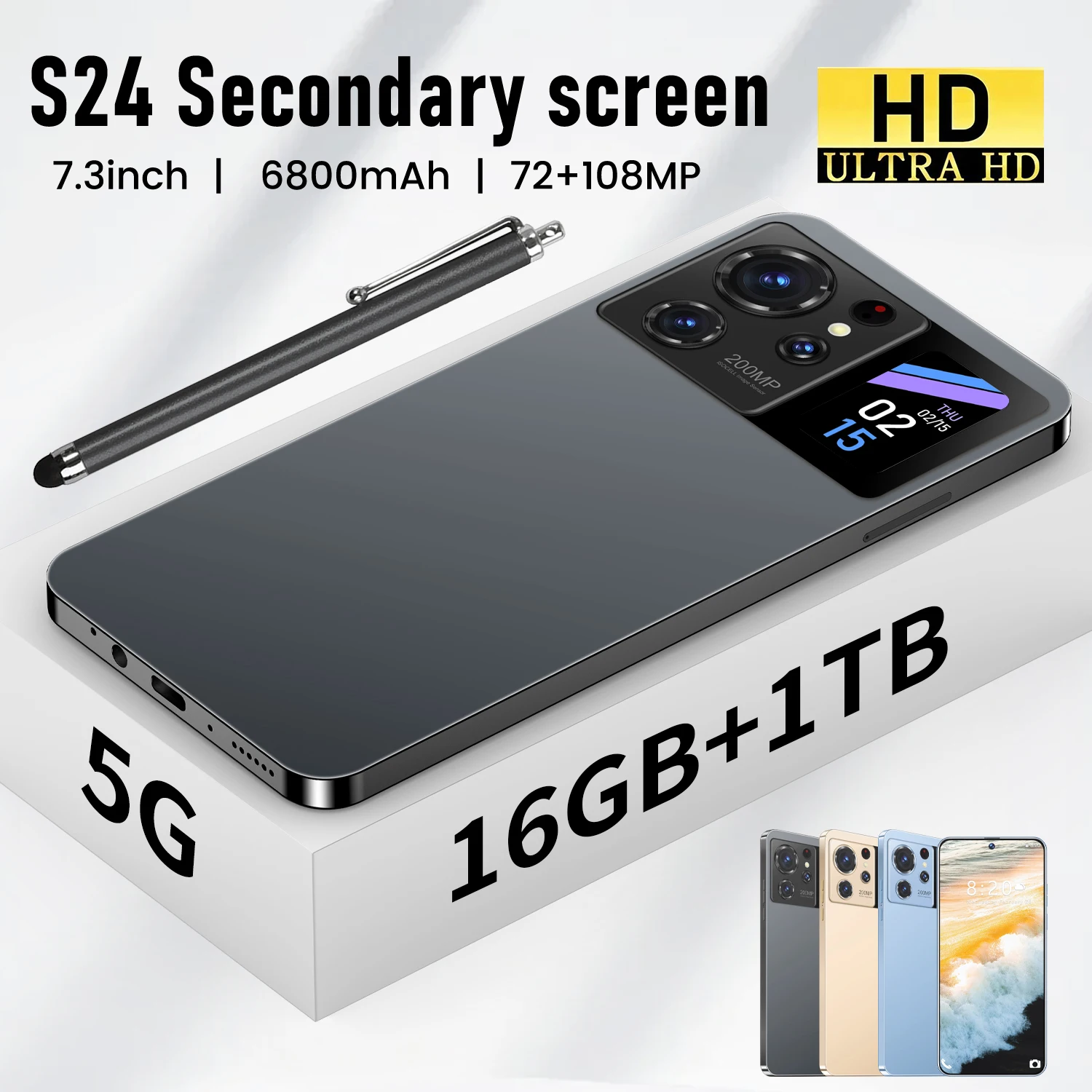 smartphone Qualcomm 888 Global version original S24 Ultra 16G+1TB 7000mAh 48+72MP dual SIM dual standby 5G phone Android13 phone
smartphone Qualcomm 888 Global version original S24 Ultra 16G+1TB 7000mAh 48+72MP dual SIM dual standby 5G phone Android13 phone