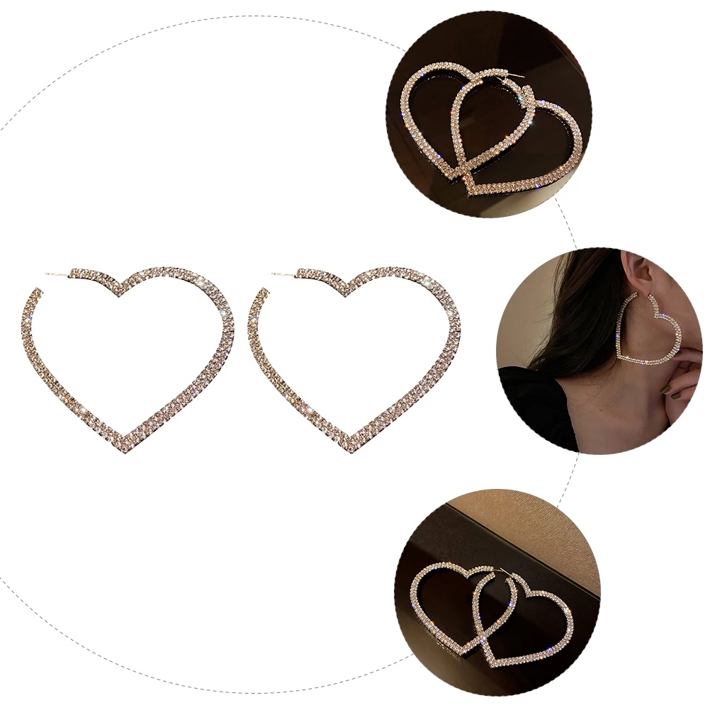 Heart Shaped Needle Rhinestone Earrings Fashion Ear Bride Earrings Pendants Bridal Jewelry Comfortable Durable Gifts
Heart Shaped Needle Rhinestone Earrings Fashion Ear Bride Earrings Pendants Bridal Jewelry Comfortable Durable Gifts