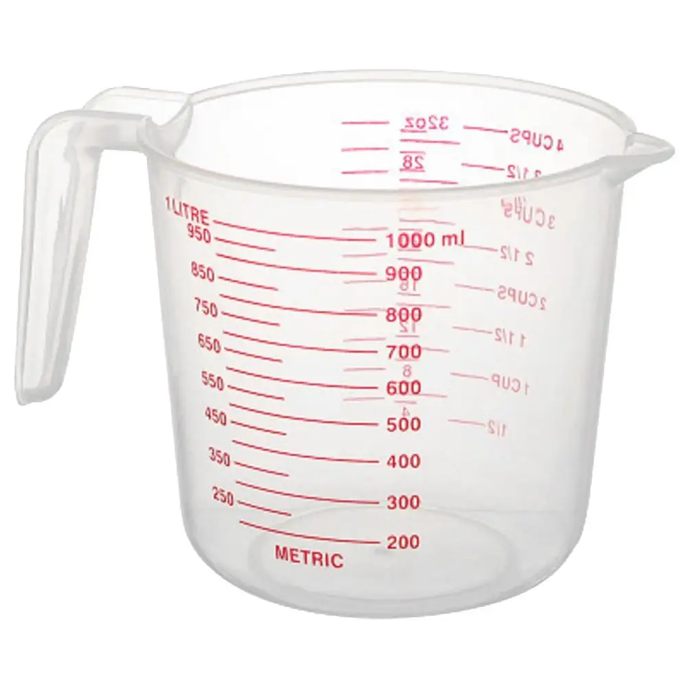 Plastic Measuring 1000 Ml Beaker Liquid Container Graduated Scale Liquid Container With Graduations Use
Plastic Measuring 1000 Ml Beaker Liquid Container Graduated Scale Liquid Container With Graduations Use