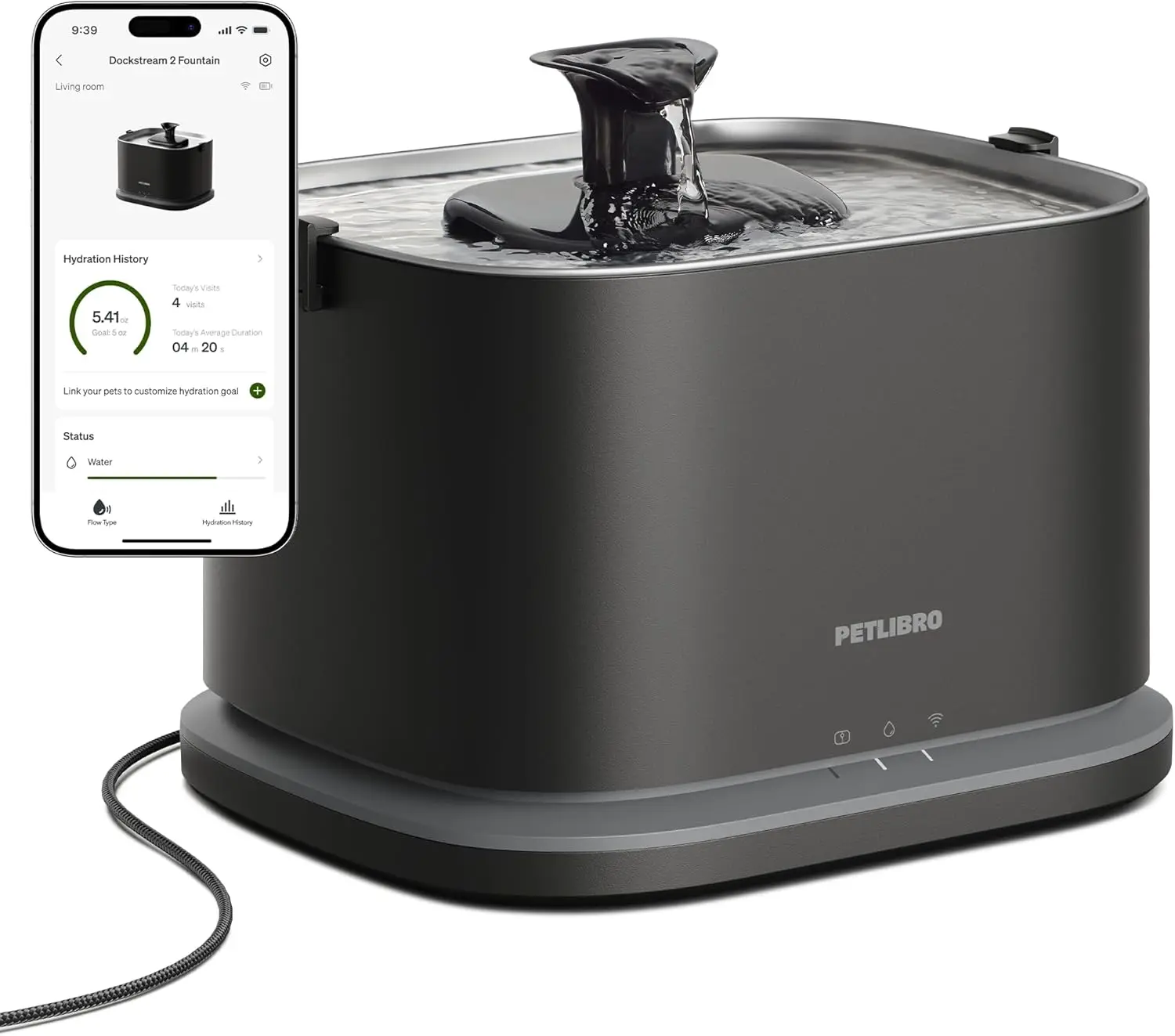 Upgrade Cat Water Fountain Stainless Steel Tray, 3L Auto Pet Fountain with App Monitoring, 5G WiFi Dog & Cat Water Dispenser
Upgrade Cat Water Fountain Stainless Steel Tray, 3L Auto Pet Fountain with App Monitoring, 5G WiFi Dog & Cat Water Dispenser