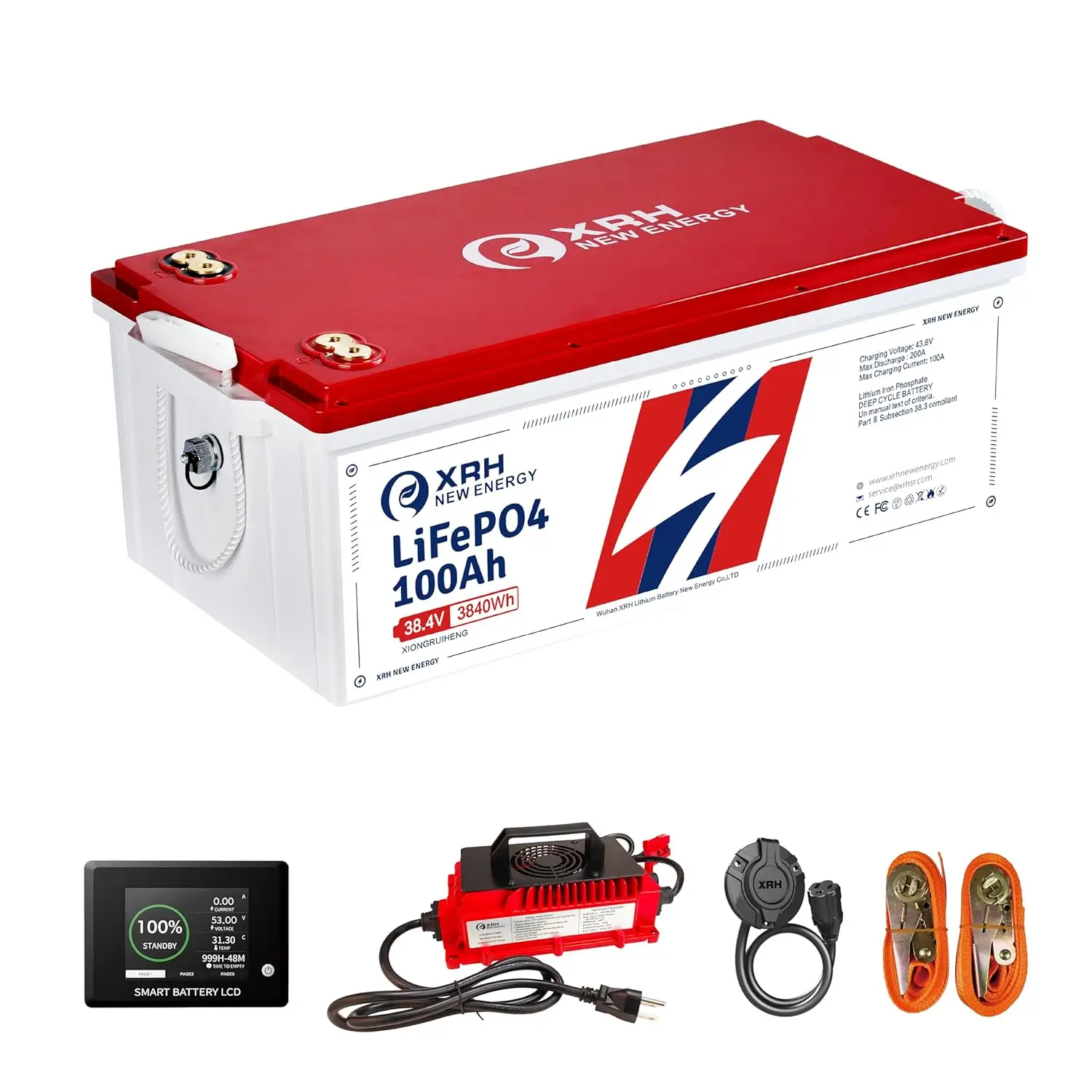 XRH 36V 100AH LiFePO4 Lithium Battery | Includes 36V 20A Lithium Battery Charger | Built in 200ah BMS with Bluetooth &, Custom
XRH 36V 100AH LiFePO4 Lithium Battery | Includes 36V 20A Lithium Battery Charger | Built in 200ah BMS with Bluetooth &, Custom