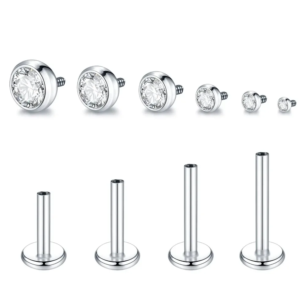 6pc 2/2.5/3mm CZ 16g Labret Monroe Lip Ring Steel 6/8/10mm Bar Internally Threaded Nose Tragus Ear Stud Piercing
6pc 2/2.5/3mm CZ 16g Labret Monroe Lip Ring Steel 6/8/10mm Bar Internally Threaded Nose Tragus Ear Stud Piercing