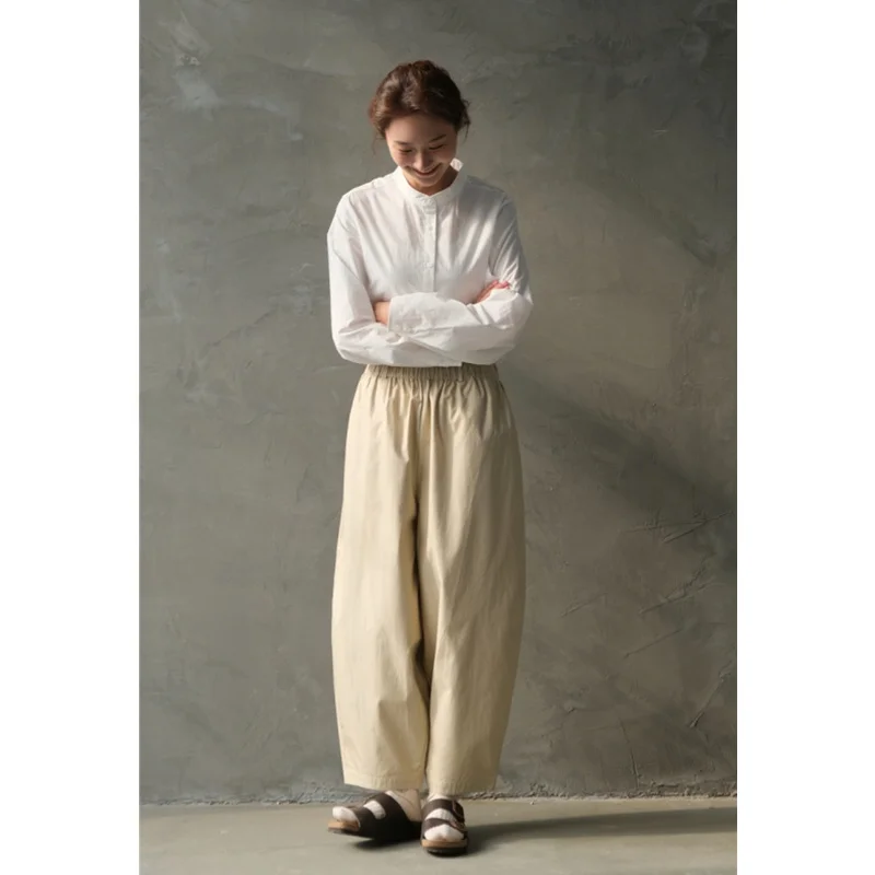 Spring Summer New High Density Cotton Balloon Pants Loose Comfortable Khaki Wide Leg Pants Natural Waist Ladies Casual Trousers
Spring Summer New High Density Cotton Balloon Pants Loose Comfortable Khaki Wide Leg Pants Natural Waist Ladies Casual Trousers