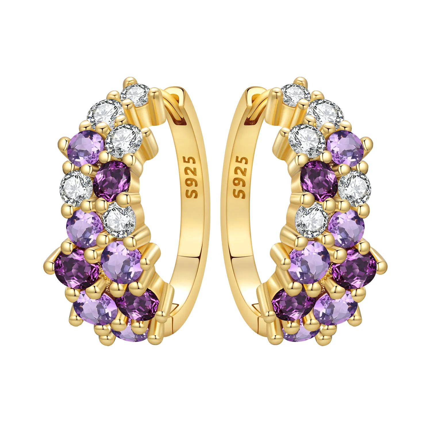 PANPOKI S925 Sterling Silver Purple Gradient Zircon Design Earrings Versatile Hoop Earrings For Women Jewelry Trendy Party Gift
PANPOKI S925 Sterling Silver Purple Gradient Zircon Design Earrings Versatile Hoop Earrings For Women Jewelry Trendy Party Gift