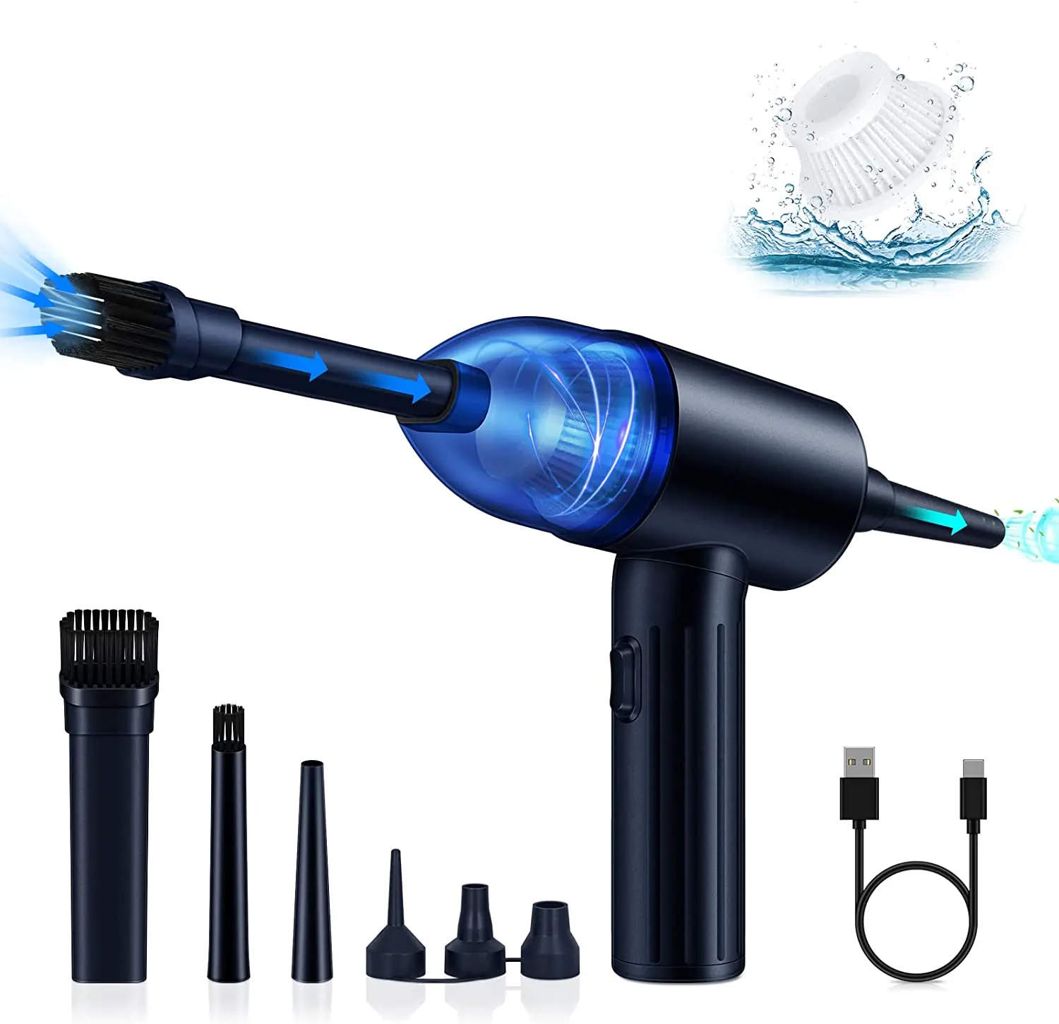Portable 4-in-1 Cordless Battery-Powered Brushless Motor Car Air Duster Handheld Air Blower Mini Vacuum Cleaner 12000Pa Suction
Portable 4-in-1 Cordless Battery-Powered Brushless Motor Car Air Duster Handheld Air Blower Mini Vacuum Cleaner 12000Pa Suction