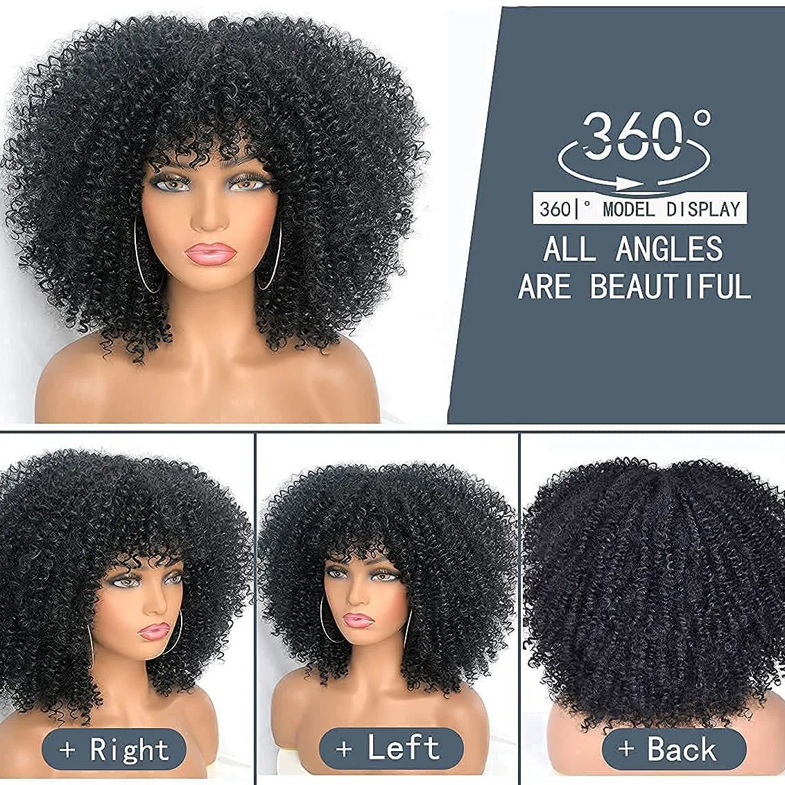 Synthetic Afro Curly Full Wig with Bangs for Women Fashion Party Cosplay Hairwigs Festival Style
Synthetic Afro Curly Full Wig with Bangs for Women Fashion Party Cosplay Hairwigs Festival Style