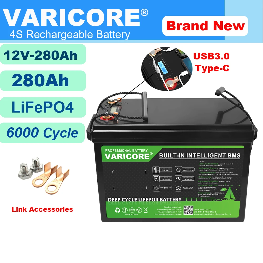 Genuine 12.8V 280Ah LiFePO4 battery pack with 12V 4s BMS For RV Campers Golf Cart Off-Road Solar Wind 14.6v Charger Tax Free
Genuine 12.8V 280Ah LiFePO4 battery pack with 12V 4s BMS For RV Campers Golf Cart Off-Road Solar Wind 14.6v Charger Tax Free