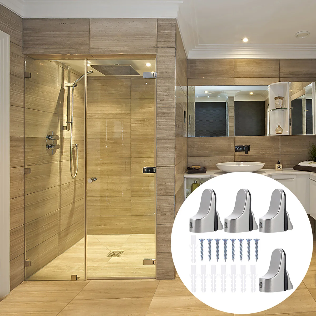 4pcs Zinc Alloy Wall Brackets Floating Glass Supports Adjustable Shelf Brackets For Kitchen Bathroom Bedroom Bookshelf Durable 
4pcs Zinc Alloy Wall Brackets Floating Glass Supports Adjustable Shelf Brackets For Kitchen Bathroom Bedroom Bookshelf Durable