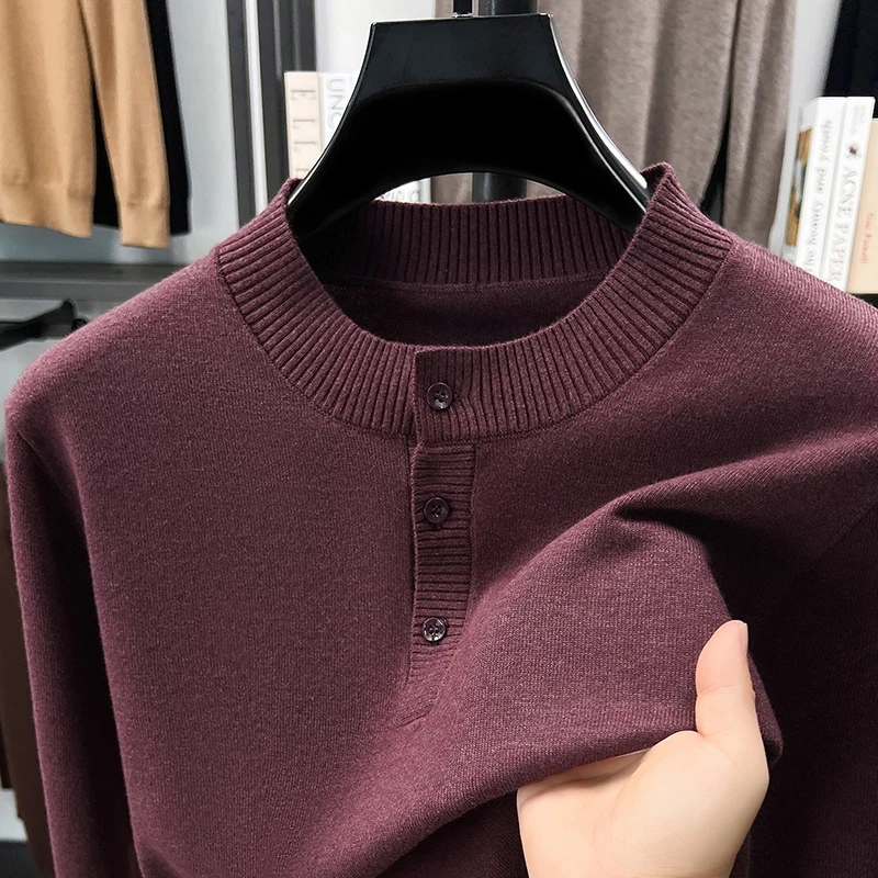Men's Winter Thickened Worsted Wool Round-neck Cashmere Sweater, Warm Knitted Pure Color Sweater, Base Shirt
Men's Winter Thickened Worsted Wool Round-neck Cashmere Sweater, Warm Knitted Pure Color Sweater, Base Shirt