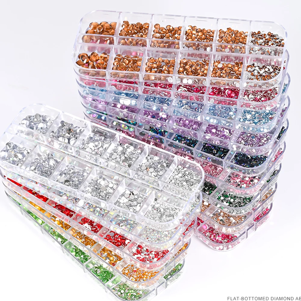 12Grids SS6-SS30 Mixed Nail Rhinestones Shiny Clear/Gold/Pink/Blue Diamond Flat-back Nail Gems Glass Stones Nails Decoration
12Grids SS6-SS30 Mixed Nail Rhinestones Shiny Clear/Gold/Pink/Blue Diamond Flat-back Nail Gems Glass Stones Nails Decoration