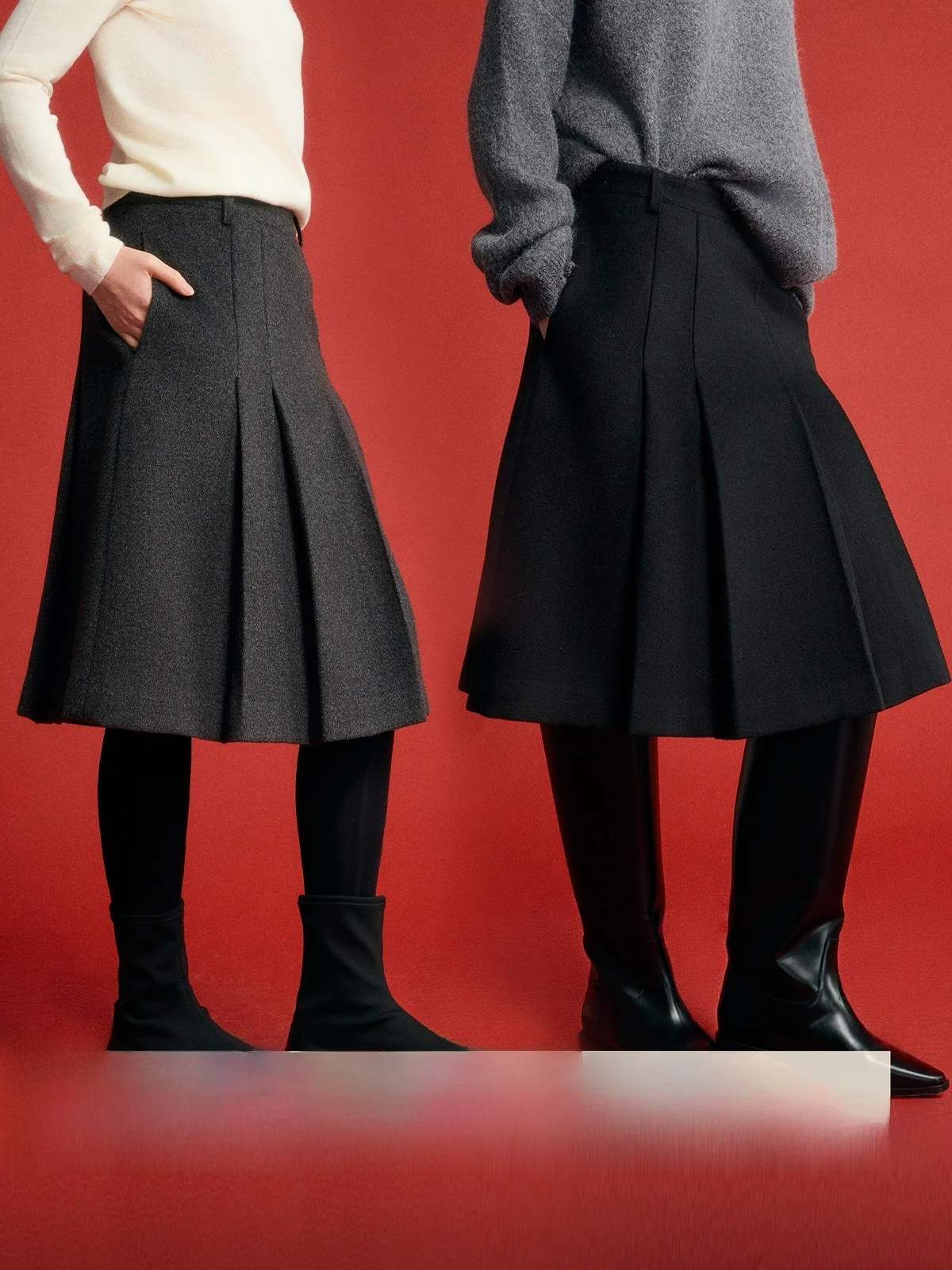 Classic A-Line Skirt with Side Zipper Faionable Wool Blend Pleated High Waist Commute Sle Ladies' Casual Skirt
Classic A-Line Skirt with Side Zipper Faionable Wool Blend Pleated High Waist Commute Sle Ladies' Casual Skirt