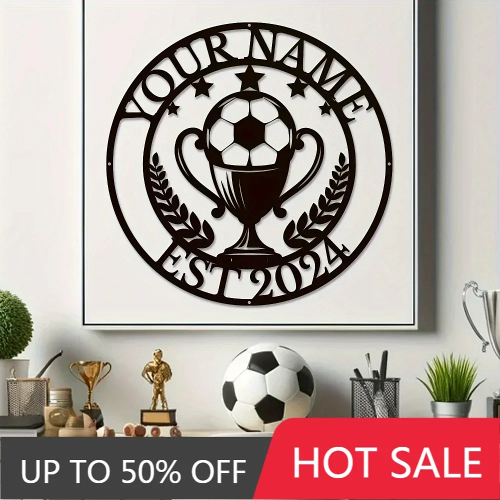 1PC Unique Tailorable Soccer Ball Metal Wall Plaque Add Personal Name EST Year Black Outdoor Sign Christmas Gift for Soccer Love
1PC Unique Tailorable Soccer Ball Metal Wall Plaque Add Personal Name EST Year Black Outdoor Sign Christmas Gift for Soccer Love