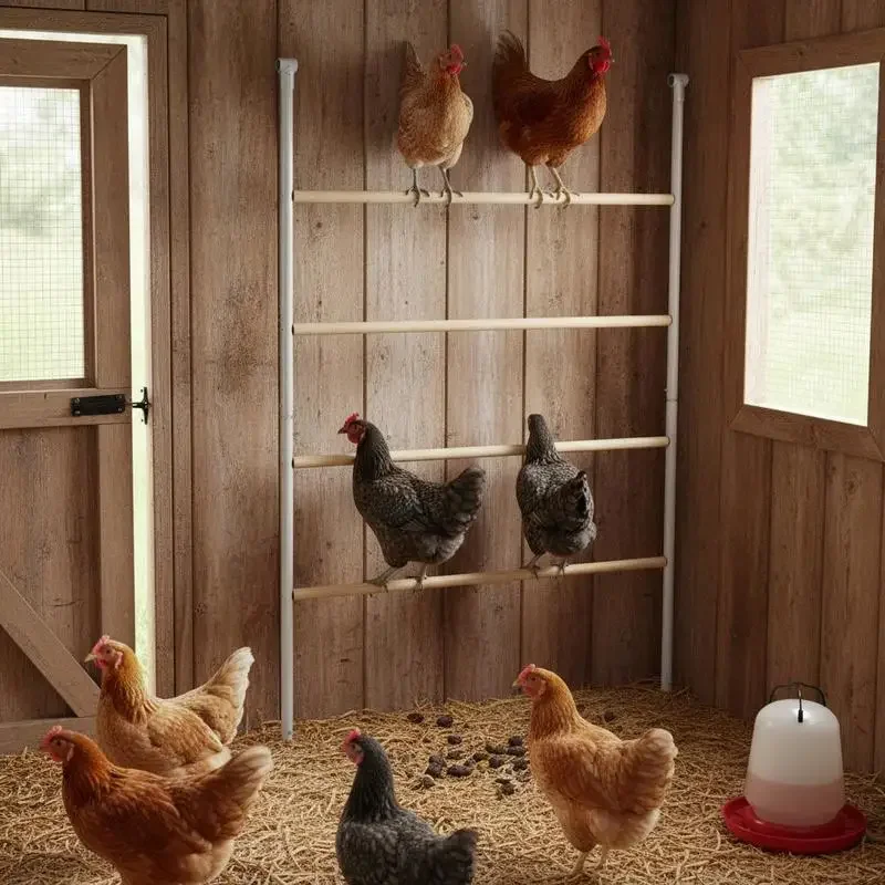 Chicken Perch for Coop, Wooden and Galvanised Steel Roosting Bar Jungle Gym, Chicken Roosting Ladder for Backyard Farm
Chicken Perch for Coop, Wooden and Galvanised Steel Roosting Bar Jungle Gym, Chicken Roosting Ladder for Backyard Farm