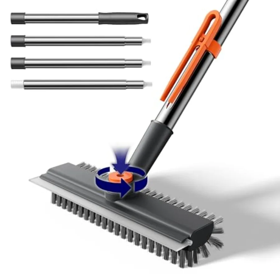 Small Floor Scrub Brush with Length Adjustable Long Handle 3 in 1 Heavy-Duty Stiff Bristle Scrubber Brush with Squeegee and Twe
Small Floor Scrub Brush with Length Adjustable Long Handle 3 in 1 Heavy-Duty Stiff Bristle Scrubber Brush with Squeegee and Twe