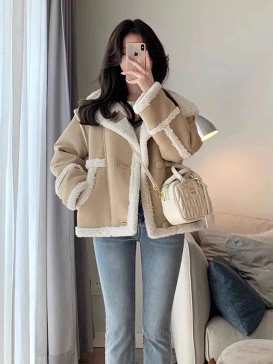 Женская куртка из меха ягненка, осенне-зимняя свободная мотоциклетная верхняя часть из натуральной кожи и меха, удобная ленивая ...
Женская куртка из меха ягненка, осенне-зимняя свободная мотоциклетная верхняя часть из натуральной кожи и меха, удобная ленивая ...