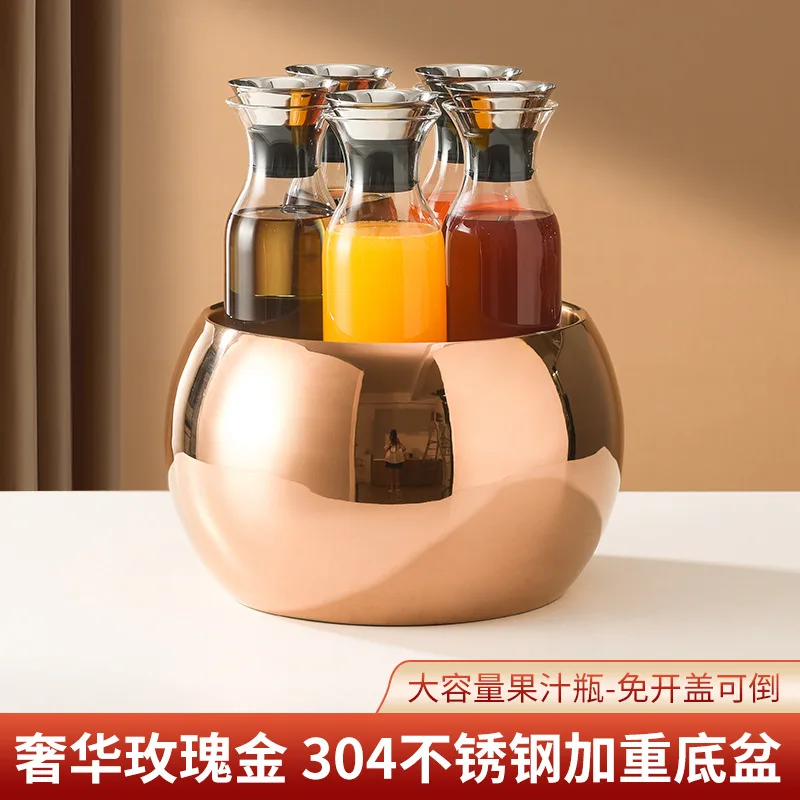 Stainless steel juice display bowl, golden buffet juice tripod, beverage bucket, glass kettle, large capacity hotel restaurant
Stainless steel juice display bowl, golden buffet juice tripod, beverage bucket, glass kettle, large capacity hotel restaurant