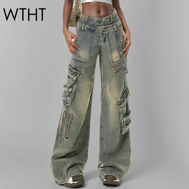 WTHT Vintage High Street Women's Double Waist Multi Pockets Cargo Jeans 2025 Spring Fashion Straight Denim Pants Female 1LS983
WTHT Vintage High Street Women's Double Waist Multi Pockets Cargo Jeans 2025 Spring Fashion Straight Denim Pants Female 1LS983