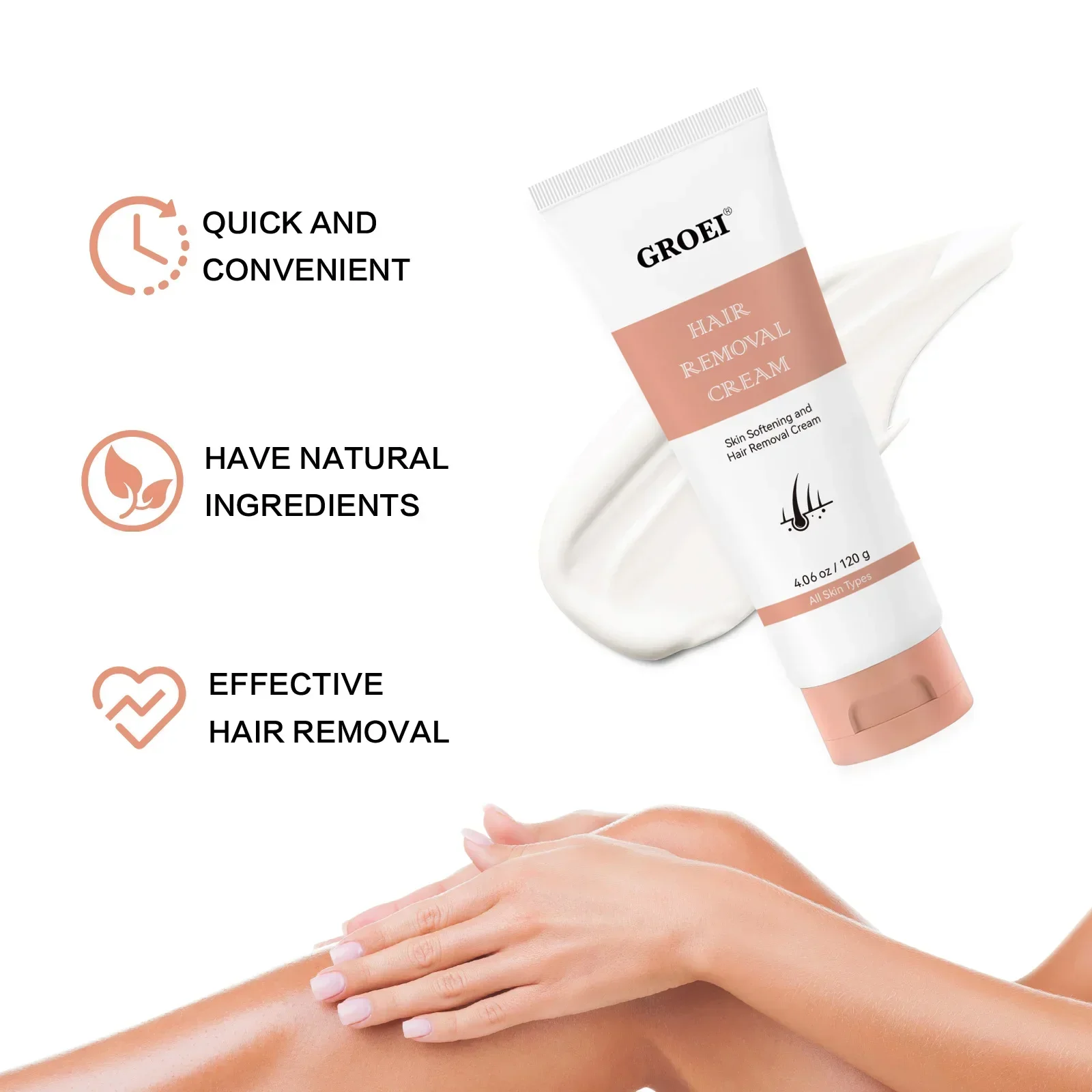 5PCS GROET Hair Removal Cream Gentle Effective Depilatory Natural Extracts Smooth Results Fast Painless Hair Remover Cream
5PCS GROET Hair Removal Cream Gentle Effective Depilatory Natural Extracts Smooth Results Fast Painless Hair Remover Cream