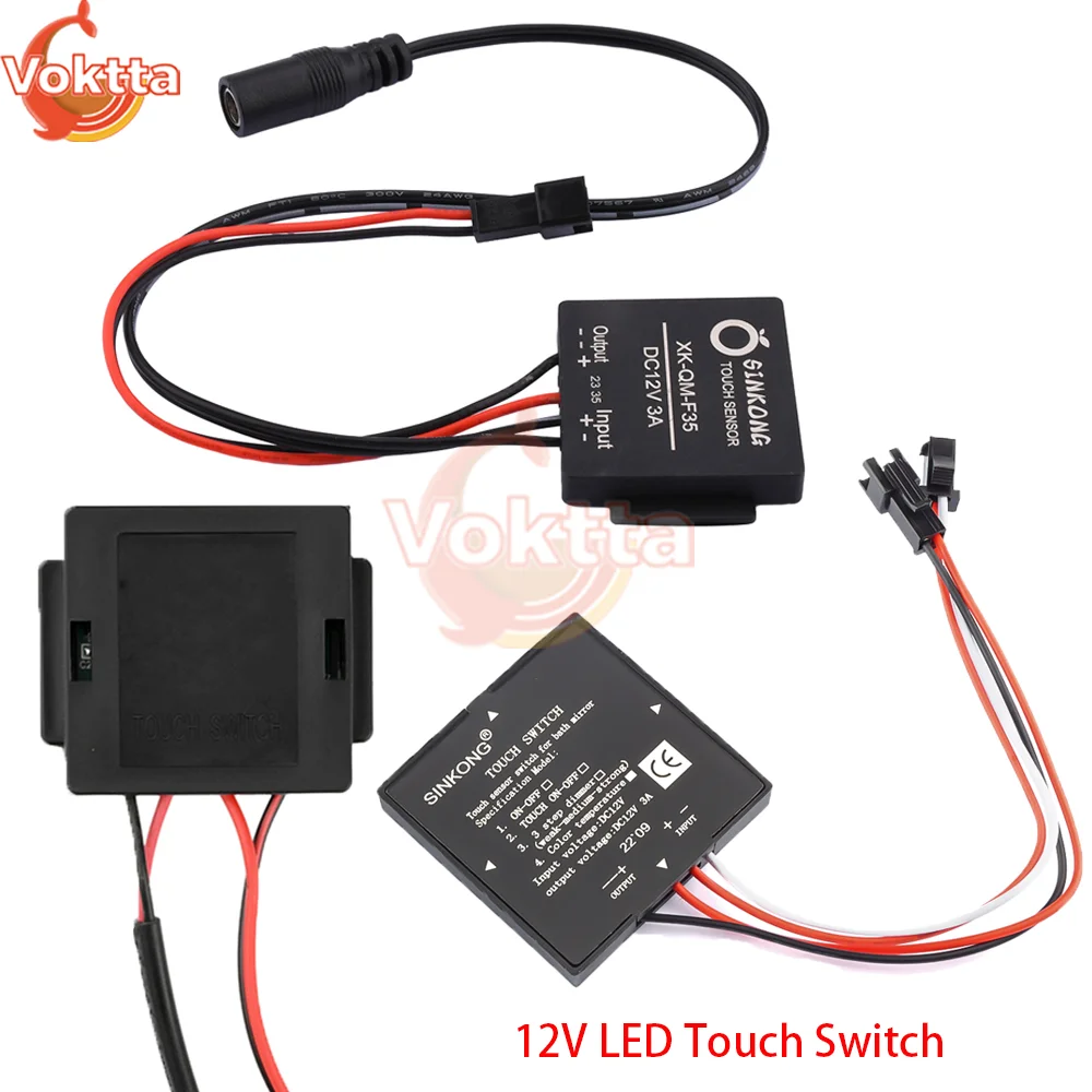 12V Touch Switch Sensor Stepless LED Inductive Dimming Lamp Dimmer Control Switch AB-AB-OFF for Bathroom Led Light Mirror
12V Touch Switch Sensor Stepless LED Inductive Dimming Lamp Dimmer Control Switch AB-AB-OFF for Bathroom Led Light Mirror