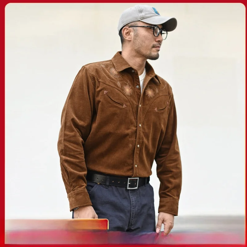 Men's Long Sve Cotton Corduroy irt Embroidered Casual Faion Breathable Loose Fit Autumn Winter Workwear Khaki Vintage
Men's Long Sve Cotton Corduroy irt Embroidered Casual Faion Breathable Loose Fit Autumn Winter Workwear Khaki Vintage