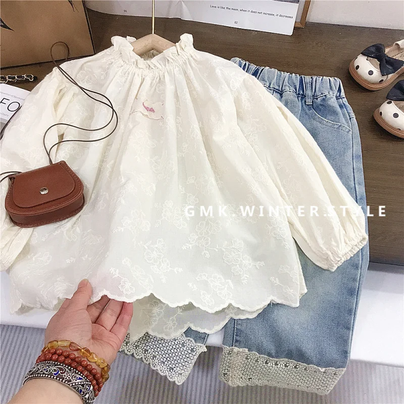 Children's Shirt Spring New Style Girls' French Heavy Jacquard Embroidery Doll Shirt Children's Top
Children's Shirt Spring New Style Girls' French Heavy Jacquard Embroidery Doll Shirt Children's Top