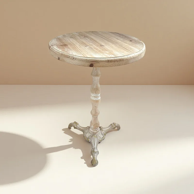 Rural round coffee table home living room solid wood small round table retro metal base wooden casual small
Rural round coffee table home living room solid wood small round table retro metal base wooden casual small