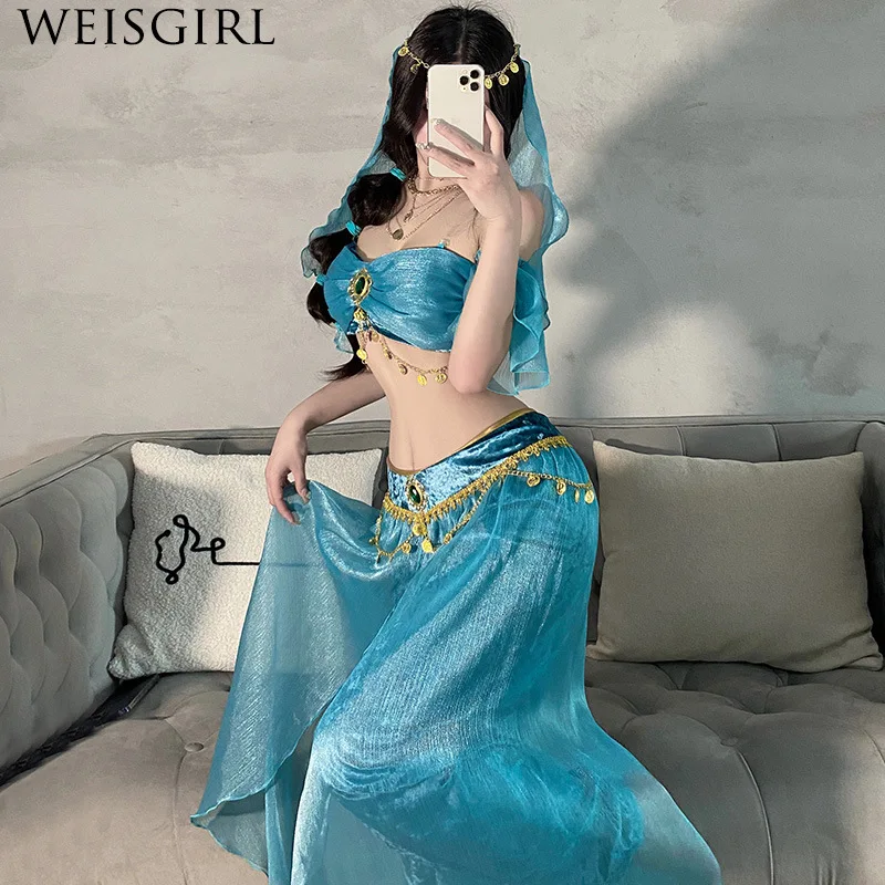 Exotic style retro sexy goddess cos princess India western region dancer cosplay Halloween party dance costumes
Exotic style retro sexy goddess cos princess India western region dancer cosplay Halloween party dance costumes