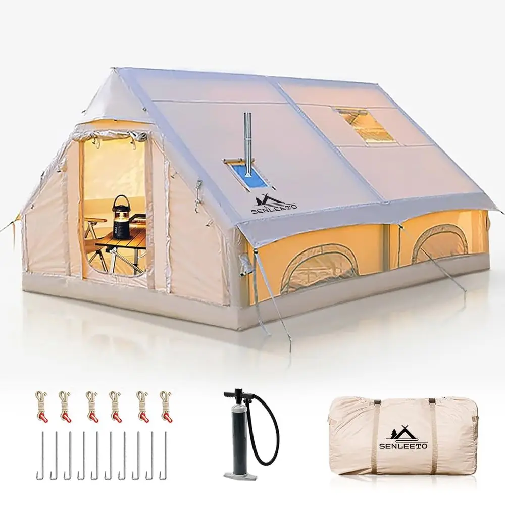 Camping Tents 4 6 8 10 Person, Large Inflatable Hot Tent with Stove Jack, 4 Season Blow up Tent with Waterproof Canopy Ground T
Camping Tents 4 6 8 10 Person, Large Inflatable Hot Tent with Stove Jack, 4 Season Blow up Tent with Waterproof Canopy Ground T