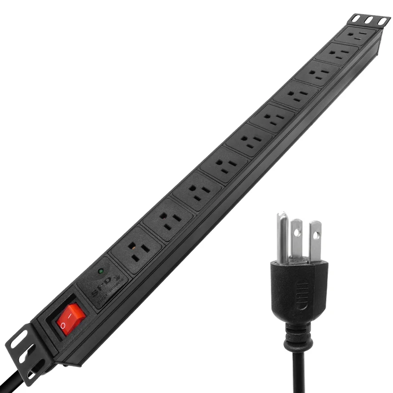 10 Outlet Metal Power Strip Surge Protector Rack Mount PDU Metal Mounting Brackets 2Meter 6.5 Foot Extension Cord 125V/15A
10 Outlet Metal Power Strip Surge Protector Rack Mount PDU Metal Mounting Brackets 2Meter 6.5 Foot Extension Cord 125V/15A