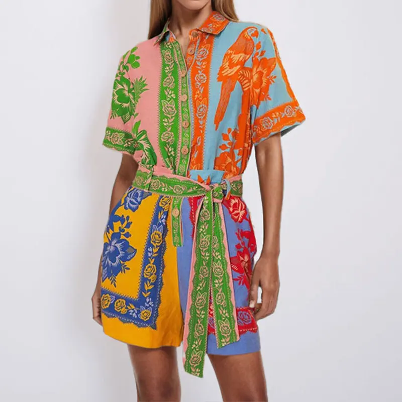 2025 Cross-border Spring Women's Clothing New Casual Shorts Fashion Contrasting Color Printing Short-sleeved Jumpsuit
2025 Cross-border Spring Women's Clothing New Casual Shorts Fashion Contrasting Color Printing Short-sleeved Jumpsuit