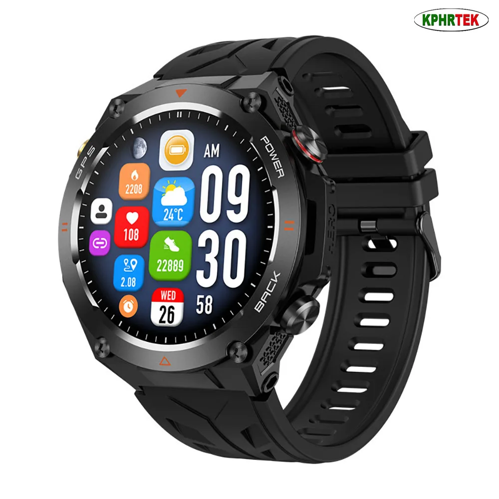 KC82 Rugged Smartwatch 650mAh Big Battery 1.45" IPS Screen Built-in GPS Compass Altimeter Barometer 1ATM Waterproof Military Spo
KC82 Rugged Smartwatch 650mAh Big Battery 1.45" IPS Screen Built-in GPS Compass Altimeter Barometer 1ATM Waterproof Military Spo