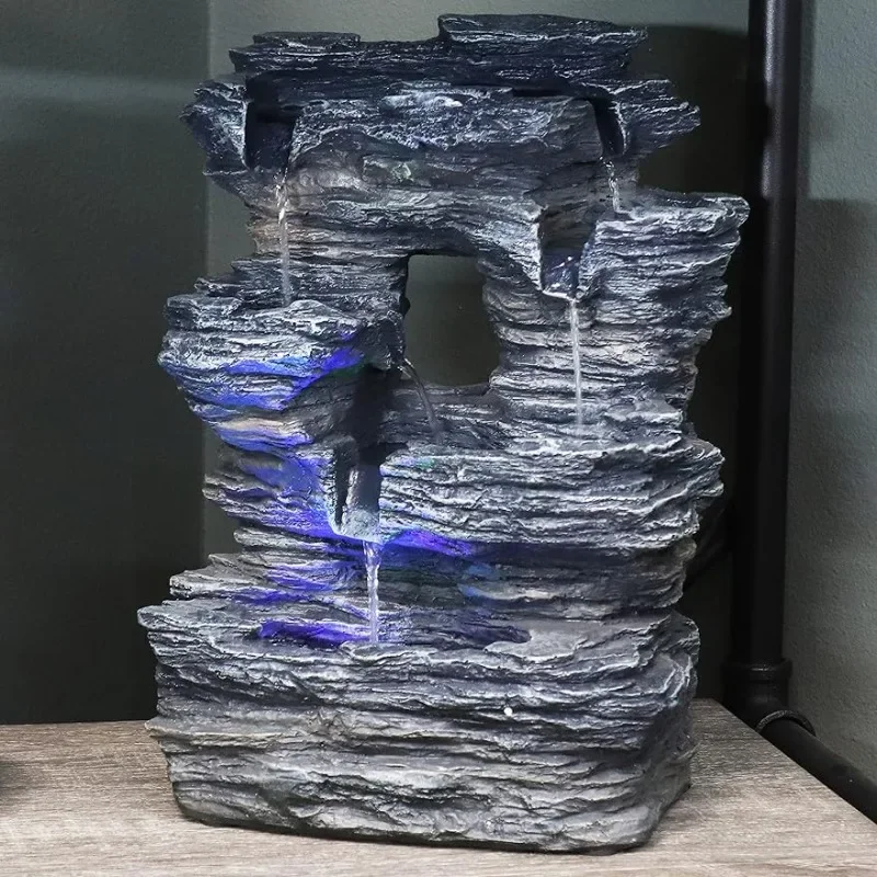 5-Stream Rock Cavern 13.5-Inch Tabletop Water Fountain with LED Multi-Colored Lights - Electric Submersible Pump
5-Stream Rock Cavern 13.5-Inch Tabletop Water Fountain with LED Multi-Colored Lights - Electric Submersible Pump